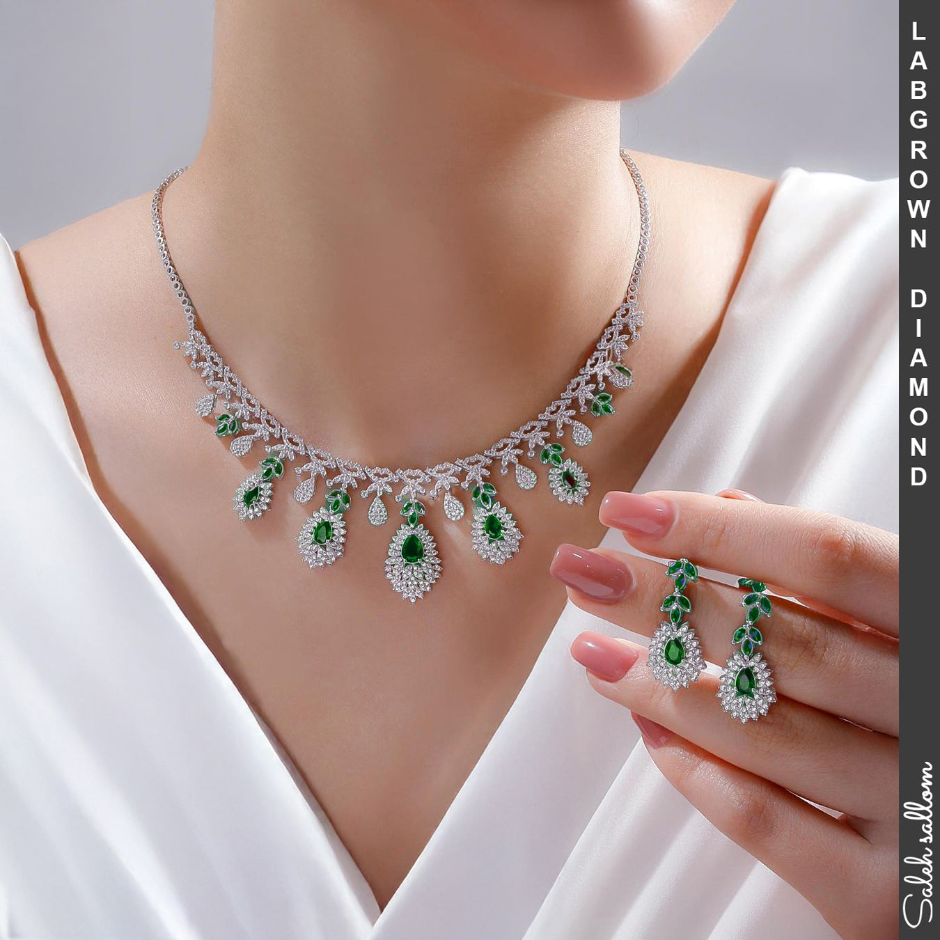 Saleh Sallom | Lab Grown Diamond Necklace Set | 8 Carats