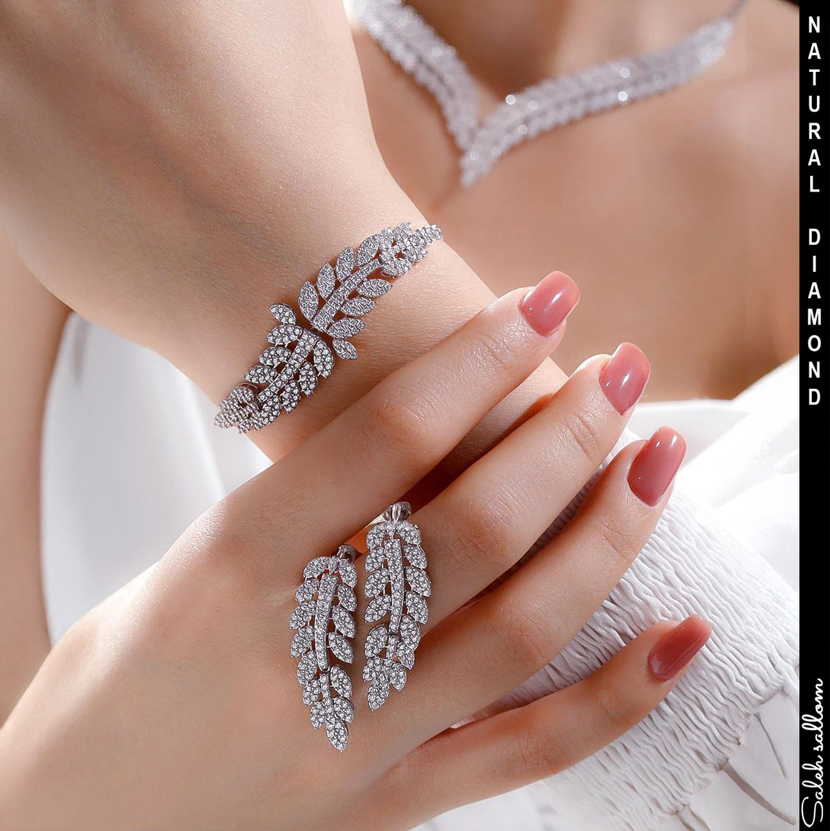 Saleh Sallom | Luxury Bracelet and Earring Set | 7 CT