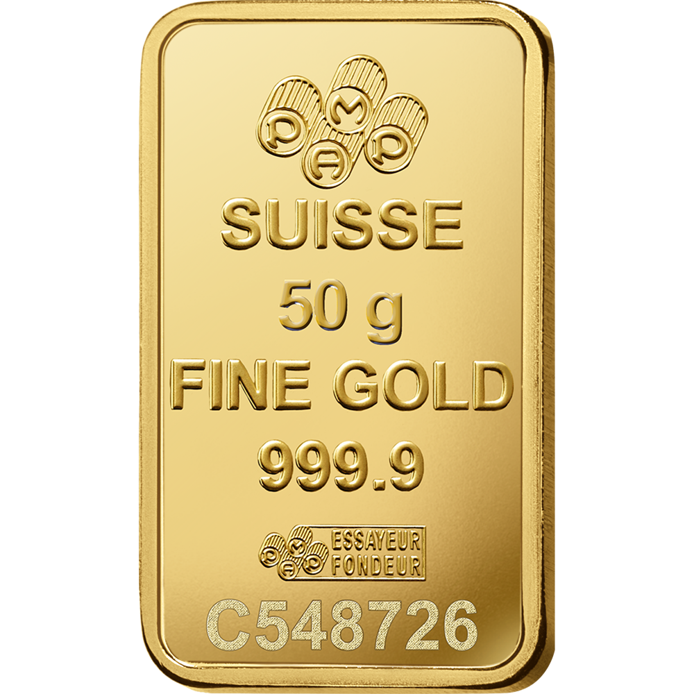 Suisse Pamp Queen 24K (999.9) 50g Gold Bar - Saleh Sallom