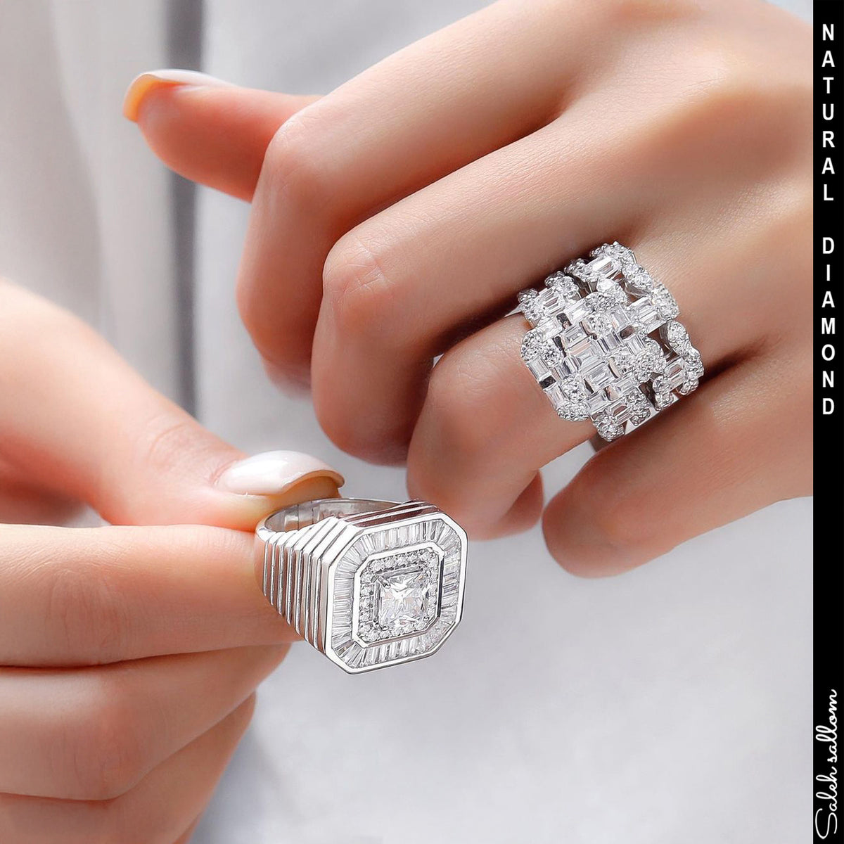 Couples Diamonds rings for Engagement by Saleh Sallom . Couple luxury rings Natural Diamonds ring.