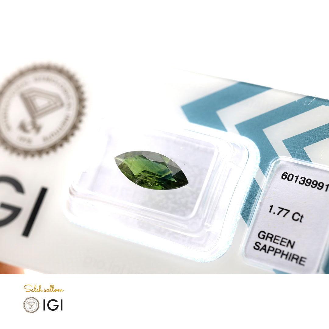 Natural Green Sapphire -  1.77 CT - Saleh Sallom