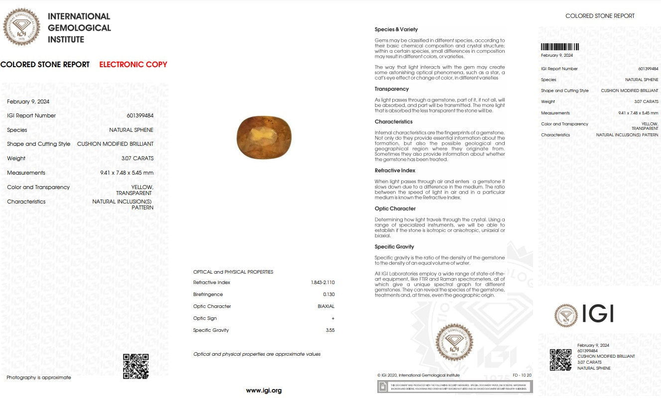 Natural Sphene - 3.07 - Saleh Sallom