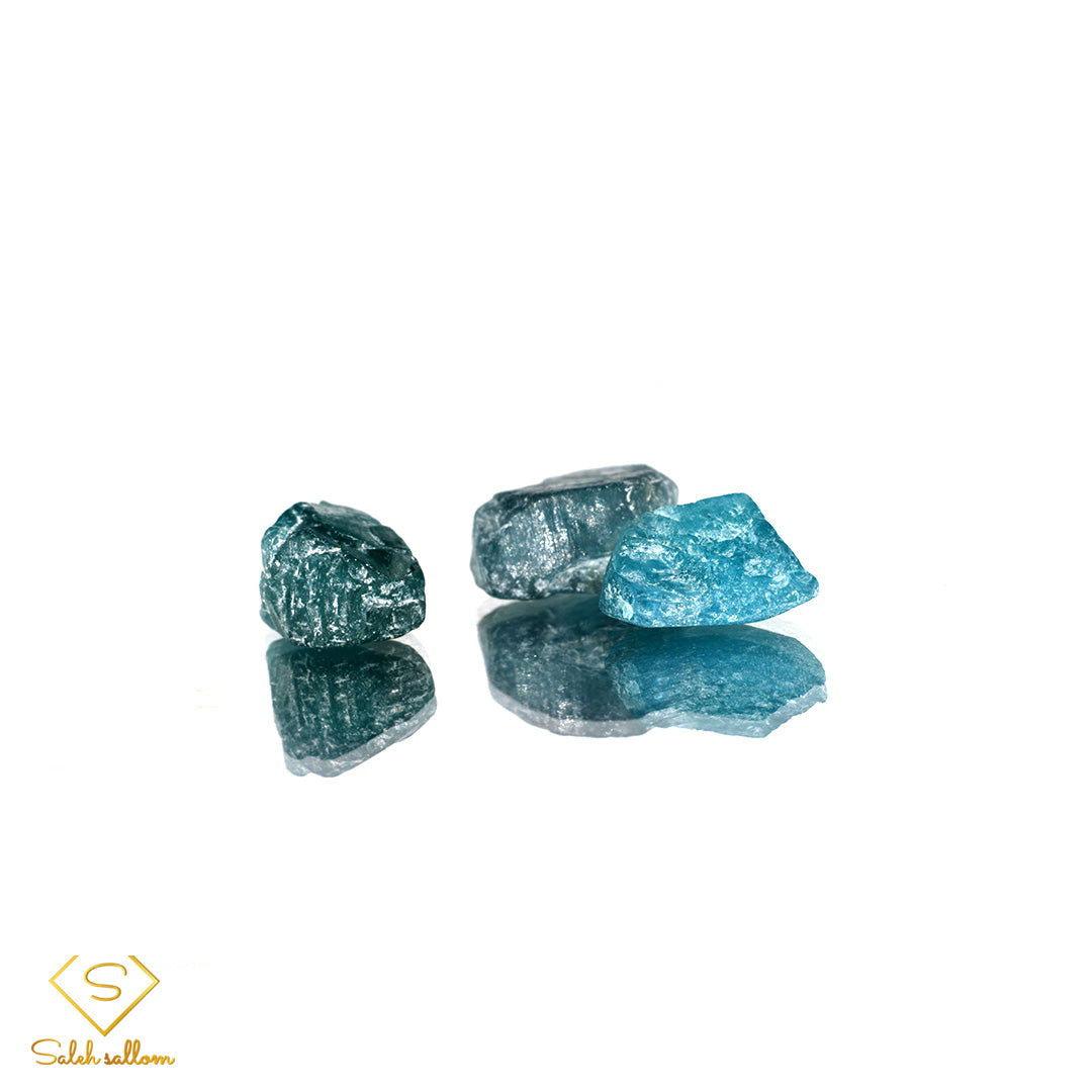 Natural Rough Apatite - 3 pcs - Saleh Sallom