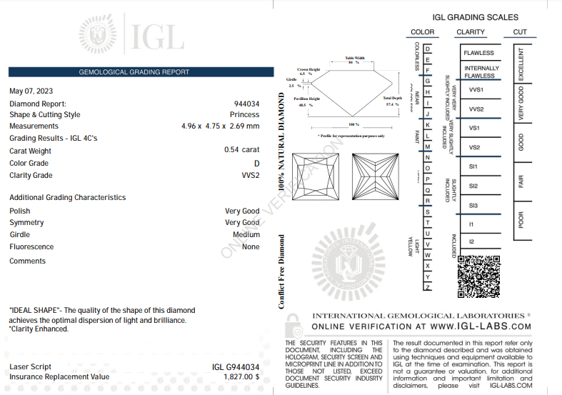 NATURAL DIAMOND BY SALEH SALLOM | 0.54 CT