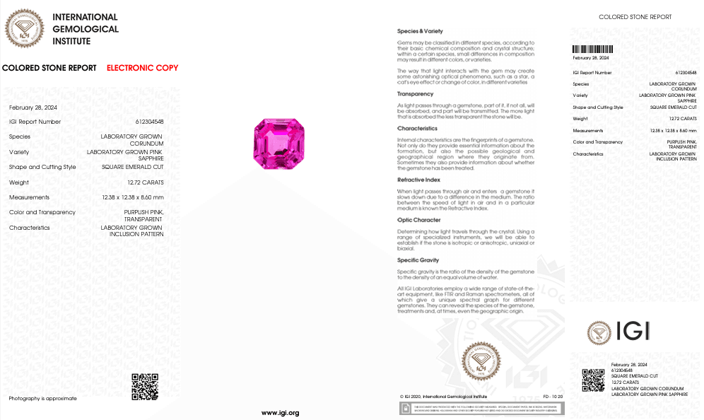 LAB GROWN SAPPHIRE BY SALEH SALLOM | 12.72 CT