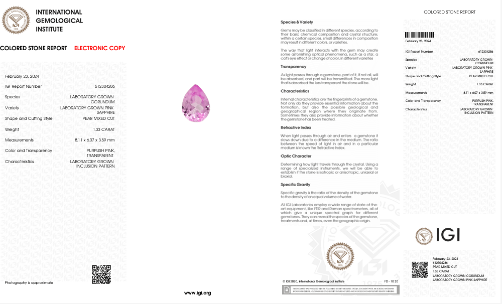 LAB GROWN SAPPHIRE BY SALEH SALLOM | 1.33 CT