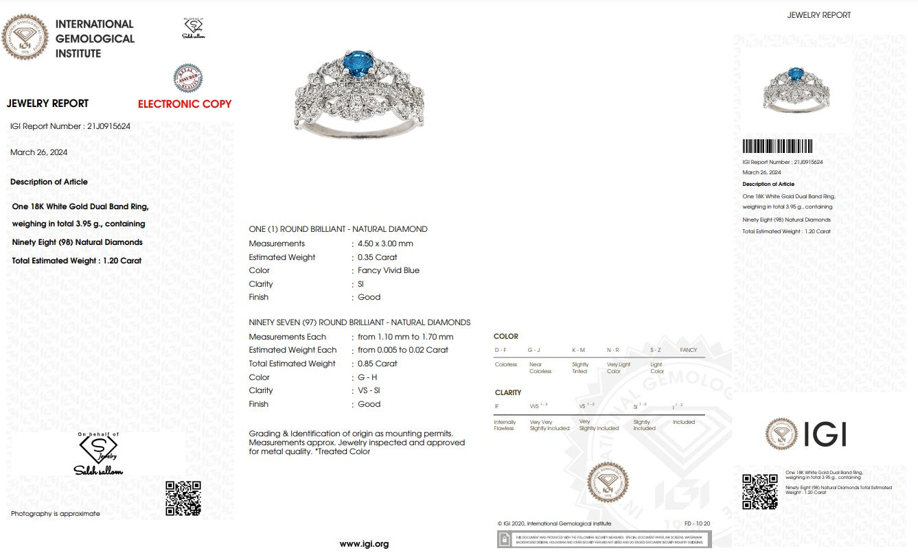 Diamond Ring Natural - By Saleh Sallom 3.95g Karat | 1.20 carat