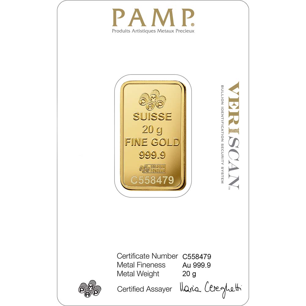 Suisse Pamp Queen 24K (999.9) 20g Gold Bar - Saleh Sallom