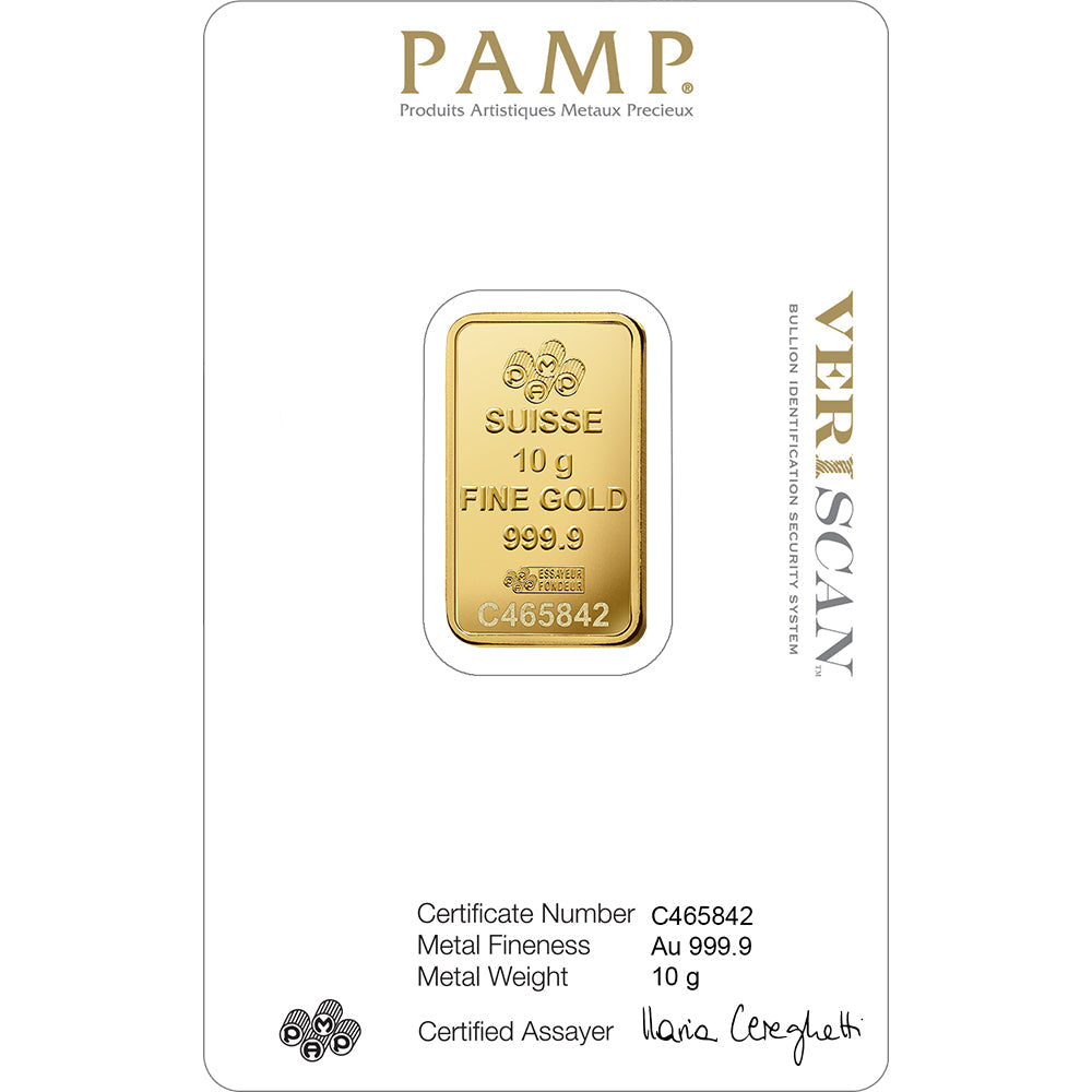 Suisse Pamp Queen 24K (999.9) 10g Gold Bar - Saleh Sallom